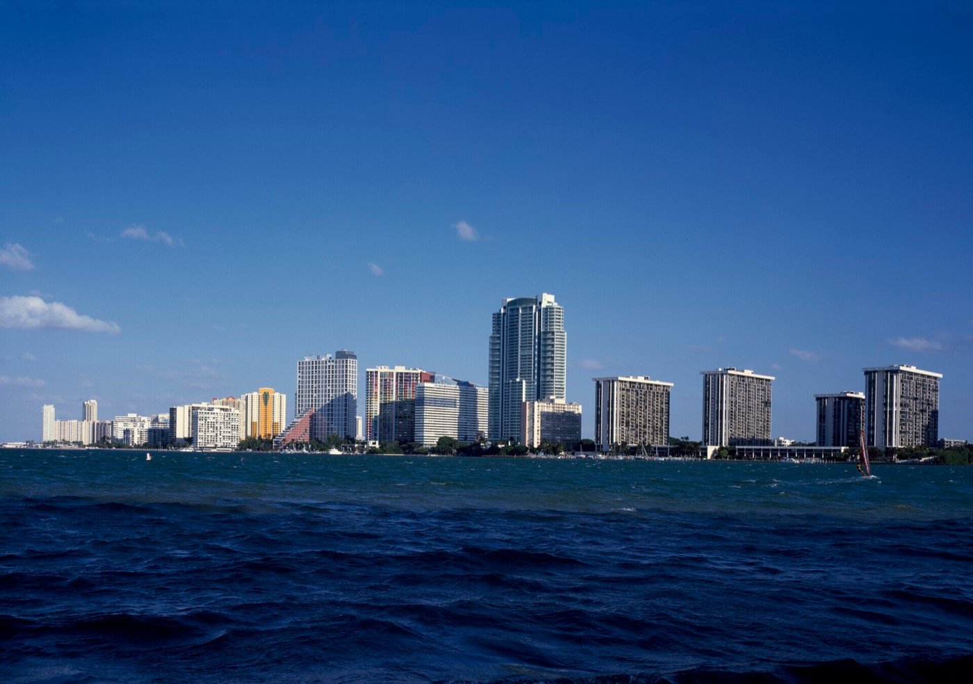 Miami skyline seen from Biscayne Bay